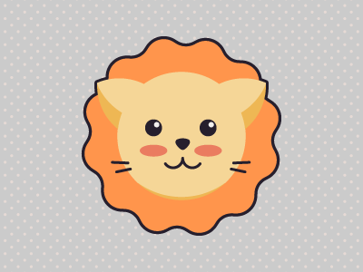 Lion Cuchifu flatdesign kawai lion