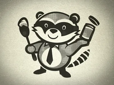Rock logo peanut butter raccoon vintage