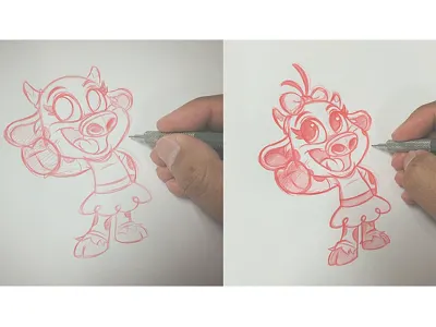 Moo-Cha-Cha By ATStudios animals animation cartoon character design cow design drawing illustration sketch