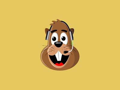 Busy Beaver animal beaver cartoon character design illustration vector