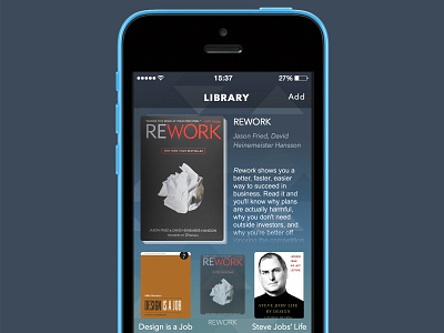 Book Library App app dark ios ios7 iphone mobile sketch ui