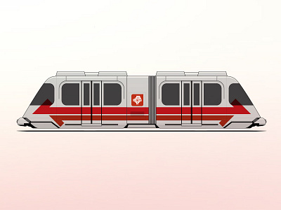 JTA Skyway automotive illustration jacksonville monorail train transportation vector