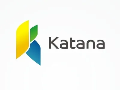 Katana bright colors design details katana logo samurai