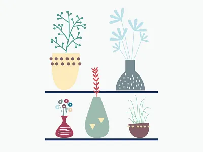 Plants earth flat illustration plants scandinavia simple swiss