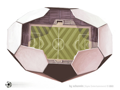 Readyum, Stadium, Go! architecture concept football game art illustration