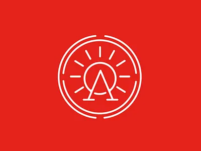 A Logo a branding design geometric graphic logo red rising sun