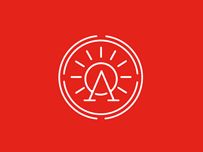 A Logo a branding design geometric graphic logo red rising sun