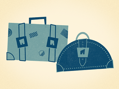 Suitcases art bags blue color drawing fun illustration sticker suitcase texture travel vector