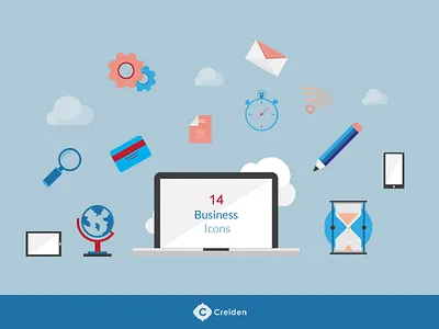 14 Free Flat Business vector icons free freebies icons items webdesign webdevelopment website