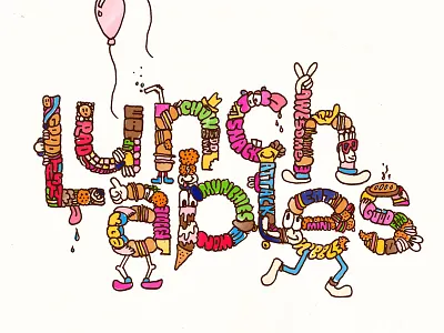 Lunchables Logo Illustration fun handdrawn illustration logo lunchables playful type typographic typography