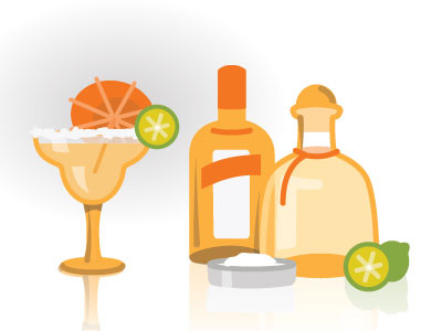 Margaritas! illustration line drawing