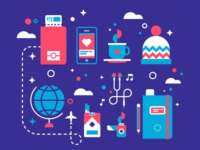 travel illustration flat illustration life travel world