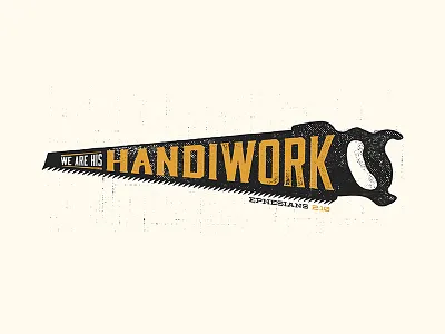 Handiwork bible bibleverse church print saw shirt texture tools verse