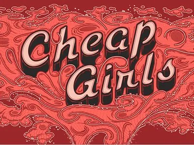 Cheap Girls band gig lettering poster smoke typography
