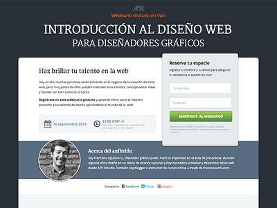 Landing Page Webinar (Free sketch file) freebie landing page sketch