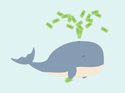 Mythical Gaming Whale cash gaming illustration making it rain money whale