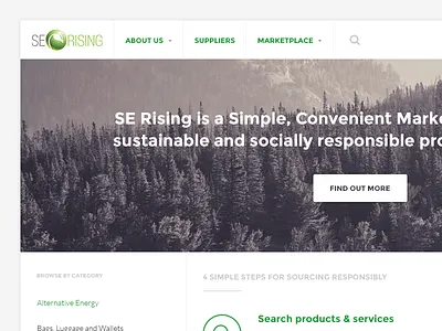 SE Rising layout marketplace web design