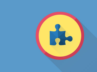 Puzzle Icon blue icon long shadow shadow