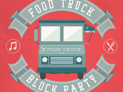 Food Truck Event Poster flat food truck poster