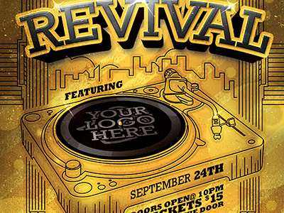 Oldschool Revival DJ Event Flyer Template night nightclub party party flyer retro rnb sexy shiny speaker stylish urban vintage