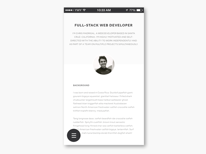 Menu Material Interaction animation interaction material menu nav simple sticky