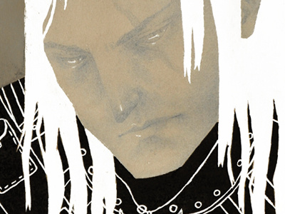 The Witcher – detail illustration men portrait watercolour witcher