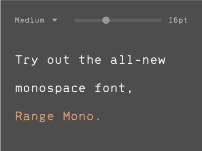 Range Mono Announcement cool font letters monospace new type