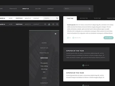 Aves UI Kit Navigation bird birds elements gui interface kit psd stylish ui ui kit web