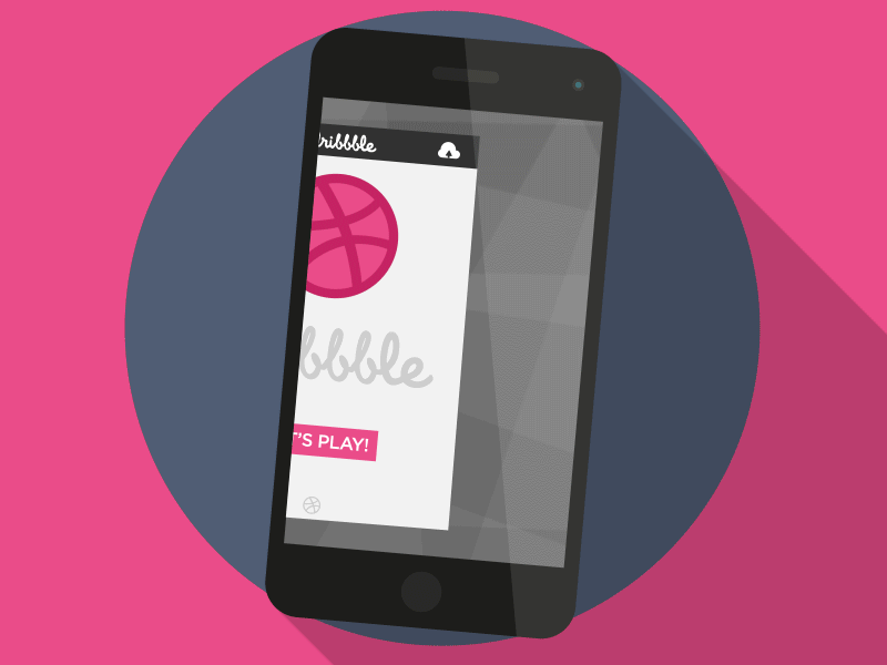 Thanks Craig! animation debut dribbble flat gif illustrator invite long shadow phone vector