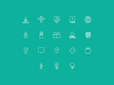 Icon Set branding brave people color custom design flat handmade icons illustration line drawing popular turquoise