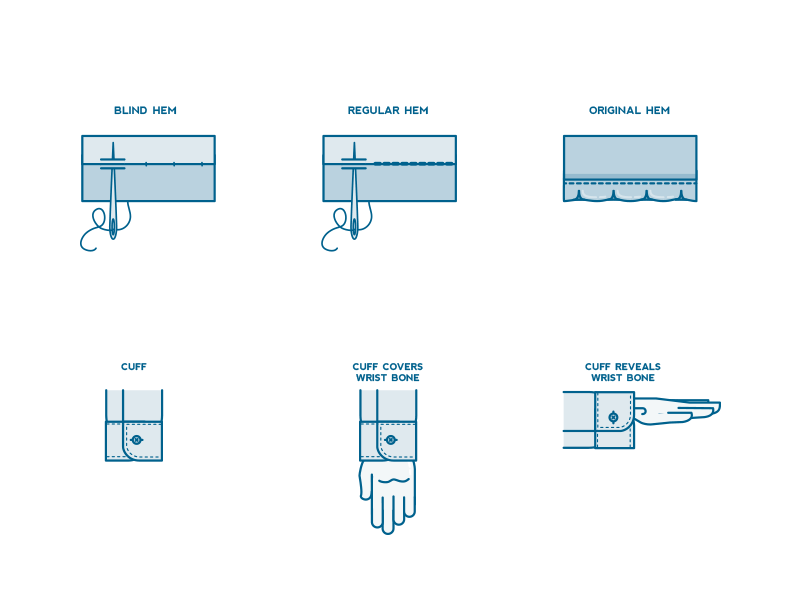 Sew ready clothing cuff fashion fitting icon illustration sewing tailor