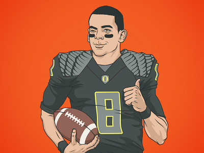 Marcus Mariota Illustration for ESPN Magazine editorial illustration oregon portrait