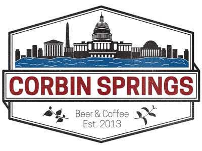 Corbin Springs beer city coffee hops logo washington dc water