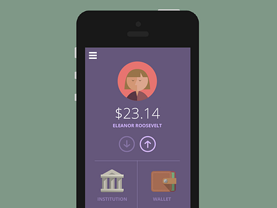 Phone UI avatar banks flat icons iphone money payment ui wallet