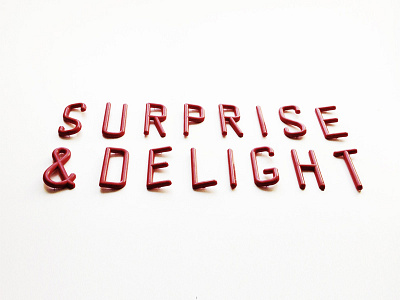 Suprise & Delight 3d type ampersand delight shadow signage surpise text typography