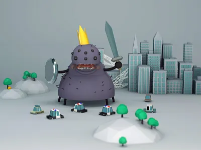 Low Poly Spider King 3d c4d cinema 4d creature giant low poly monster spider spider king