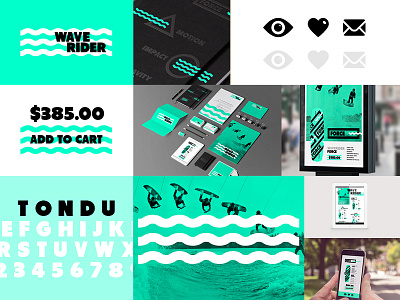 WAVERIDER // Branding Deck black branding green identity logo sea shape water