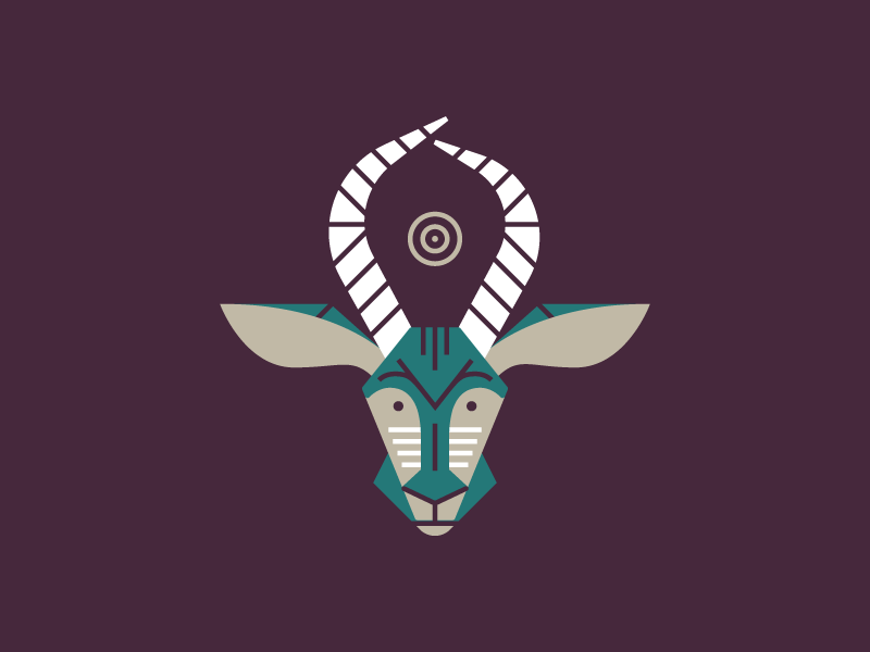 Impala illustration impala line purple simple solid teal