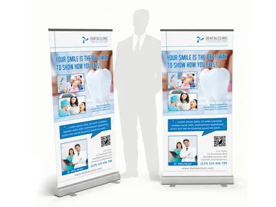 Dental Clinic Rollup Banner care clinic dental dentist doctor fresh health healthcare hospital medicine orthodontist tooth