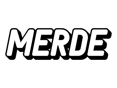 Merde french hand typography merde shit typography vector
