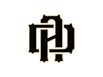 Da Monogram ad black da gold lettering logo monogram