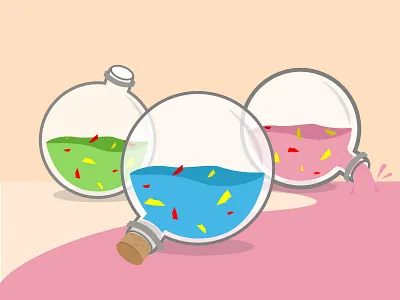 The Party Lab blue confetti glass green party pastel pink science spill vial vials