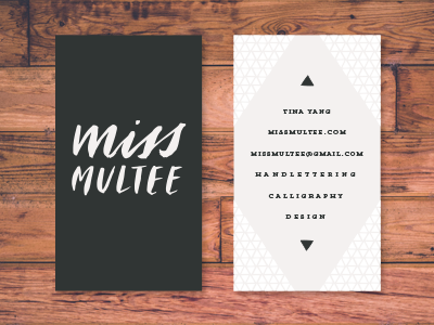 Multee BC business cards calligrapher geometric