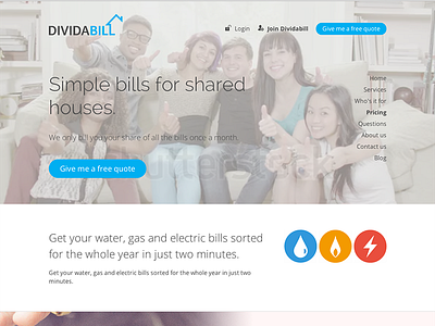 Dividabill Home page background bills header redesign video