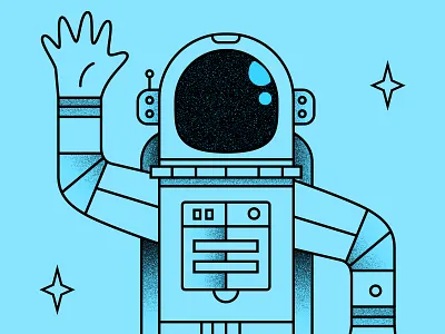 Hello Astro! astronaut character space stars vector wip