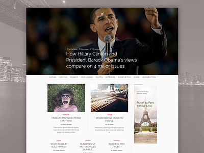 Magazine template concept magazine website