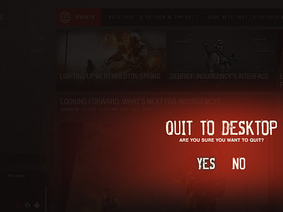 Quit to Desktop game grunge interface minimal stats ui