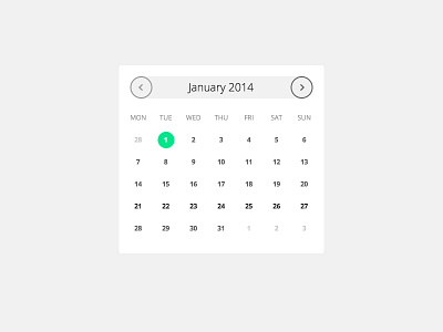 Date Picker calendar date day interface month picker selector ui year