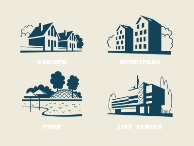 Architectural icons architecture icon illustration urban vector