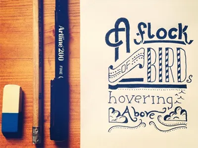 A flock of birds coldplay design typography